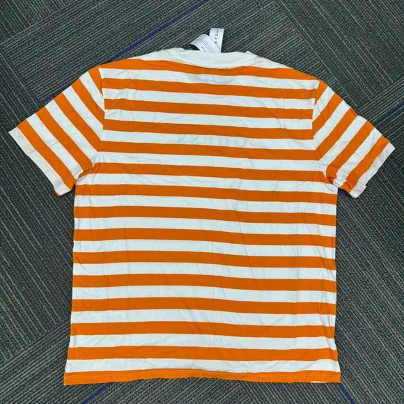 Guess Los Angeles‎ Orange White Stripe T Shirt Mens Size L - Picture 3 of 6